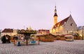 Tallinn Town Hall and Raekoja Square in the Morning, Tallinn, Es Royalty Free Stock Photo