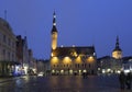 Tallinn Town Hall and Raekoja Square in night Royalty Free Stock Photo