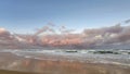 Tallow Beach at Byron Bay with vibrant pink sunset
