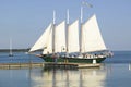 Tallship under sail at historic Yorktown Royalty Free Stock Photo