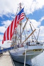 Tallship USCGC Eagle in the harbour of Scheveningen during the Sail on Scheveningen, Netherlands