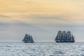 Tallships sailing at dawn