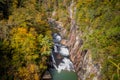 Tallulah Falls waterfall in a canyon during Fall in Georgia Royalty Free Stock Photo