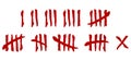 set of tally mark count lines isolated. 3D Illustration.