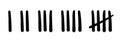 Tally marks count or prison wall sticks lines counter.