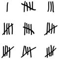 Tally marks icon set