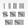 Tally marks prison jail vector wall count. Slash hash brush line number tally mark prison wall