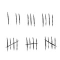 Tally marks. Prison sticks lines counter on wall. Jail sign. Scratch Five line. Royalty Free Stock Photo