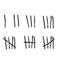 Tally marks. Prison sticks lines counter on wall. Jail sign Royalty Free Stock Photo