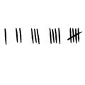 Tally marks. Prison sticks lines counter on wall. Jail sign. Royalty Free Stock Photo