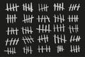 White tally marks on black board vector illustration. Many variation Royalty Free Stock Photo