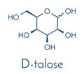 Talose sugar molecule alpha-D-talopyranose. Skeletal formula.