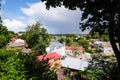 Talsi, Latvia - July 14, 2023: Town of Talsi, Latvia. Oldtown buildings exterior in summer