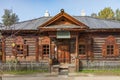 TALTSY, IRKUTSK REGION, RUSSIA - SEPTEMBER 09, 2019: Traditional Siberian wooden house in the Taltsy Architectural-Ethnographic