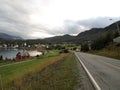 Talvik Norway Fjord Town Harbour E6 Highway