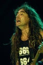 The Iron Maiden during the concert, the bassist Steve Harris Royalty Free Stock Photo