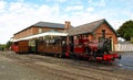 Talylln Railway - Red Steam Train at Tywyn Station, Wales UK Royalty Free Stock Photo