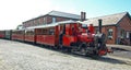 Red Steam Train 'Duncan' at Tywyn Station, Talylln Railway Wales UK Royalty Free Stock Photo