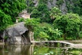 Tam Coc - Bich is a popular tourist destination near the city of Ninh Binh in northern Vietnam. Royalty Free Stock Photo