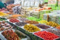Tam Dao, Vietnam, Colorful confectionery shops with so many fried fruits and specialty products in Tam Dao market - Vietnam