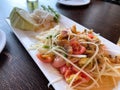 Tam Thai is a papaya salad menu but without fermented fish.