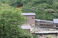 Tamagawa hot spring onsen famous for healing cancer disease thanks to hakutolite rock radiation in mountain valley in Akita, Japan