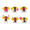 Tamago sushi cartoon character with love cute emoticon Royalty Free Stock Photo
