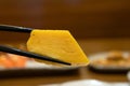 Tamago sweet omelet or egg roll in Japanese tradition style Royalty Free Stock Photo