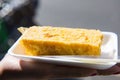 Tamagoyaki - Japanese rolled omelette street food in Market Royalty Free Stock Photo