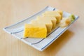 TAMAGOYAKI or Japanese Sweet Egg. Royalty Free Stock Photo