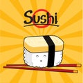 Tamagoyaki Sushi cartoon Royalty Free Stock Photo
