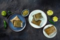 Tamal, traditional dish of Mexican cuisine, various stuffings