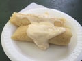 Tamales de elote corn based with cream on top