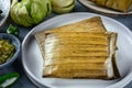 Tamales oaxaquenos, traditional dish of the cuisine of Mexico,