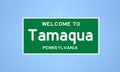 Tamaqua, Pennsylvania city limit sign. Town sign from the USA.