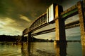 Tamar Bridge Sunset  , River Tamar Cornwall Devon uk Royalty Free Stock Photo