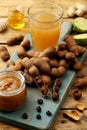 Tamarind fruit and drink on rustic table Royalty Free Stock Photo