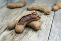 Tamarind on grunge wooden background