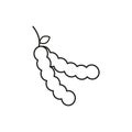 Tamarind icon flat line symbol set Royalty Free Stock Photo