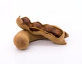 Tamarind on isolated background. Fresh fruit sweet and sour taste