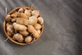 Tamarind tropical fruit - Tamarindus indica. Top view