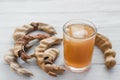 Tamarindo drink, tamarind water. sweet juice in mexico Royalty Free Stock Photo