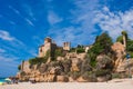Tamarit ancient castle, view from the beach Royalty Free Stock Photo