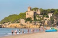 A view of the ancient castle from the beach. Tarragona Spain Royalty Free Stock Photo