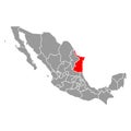 Tamaulipas of Mexico map shape, travel web concept icon vector illustration Royalty Free Stock Photo
