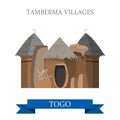 Tamberma Villages in Togo Flat historic web vector