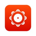Tambourine icon digital red