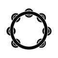 Tambourine icon, vector illustration, black sign on isolated background