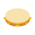 Tambourine icon, isometric 3d style