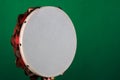 Tambourine Isolated on Green Royalty Free Stock Photo